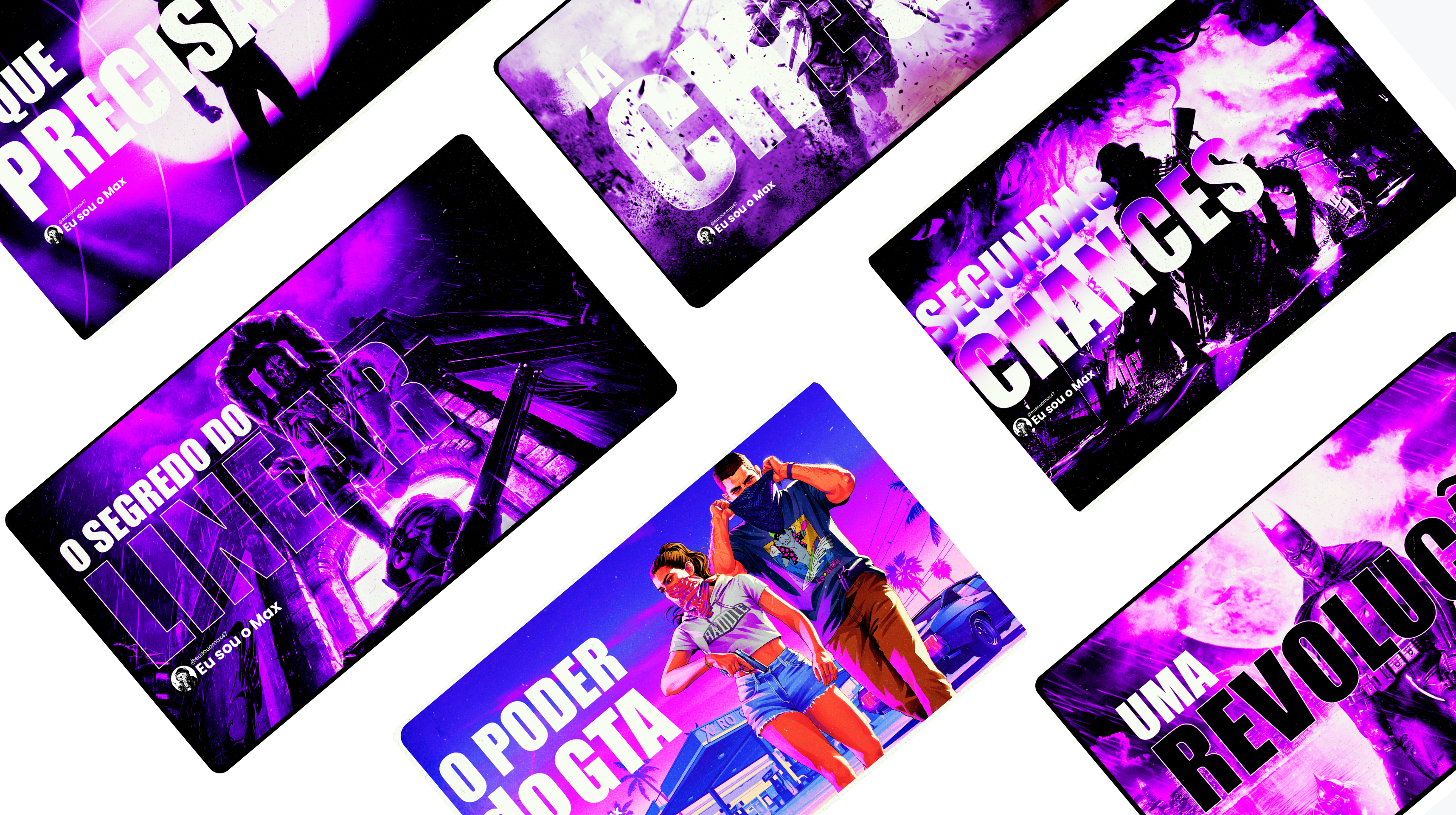 Seleção de vídeos e thumbnails do canal Eu sou o Max